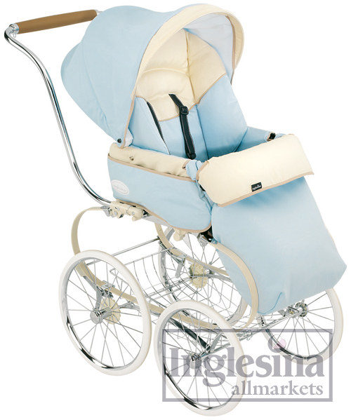 Детская коляска Inglesina Classica Azzurro + прогулочный блок + накидка на ножки