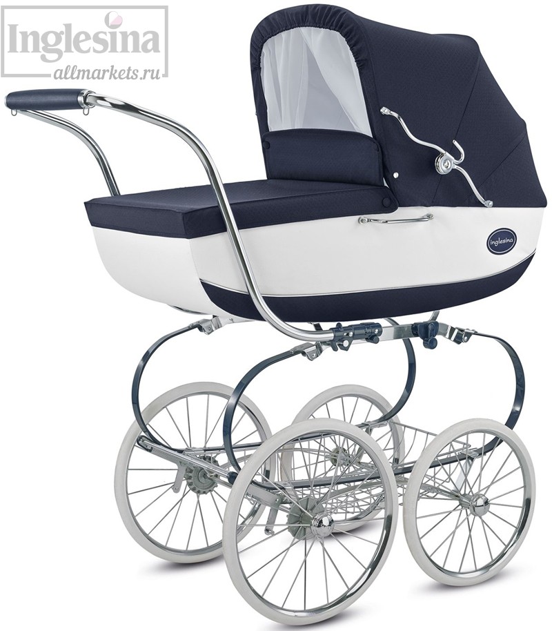 Спальная коляска для новорожденных Inglesina Classica Jacquard Bianco Blue